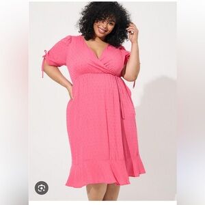 Torrid, Midi Swiss linen surplice dress , torrid size 0/large/12, NWT